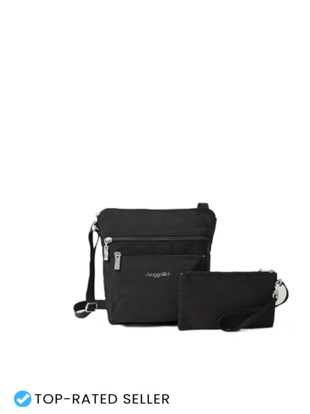 Small Lightweight Water-Resistant Nylon Crossbody Bag with RFID Wristlet